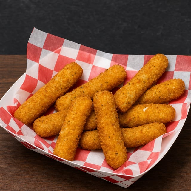 12 Pcs Mozzarella Sticks.