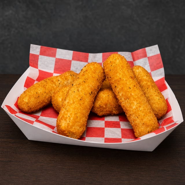 6 Pcs Mozzarella Sticks.