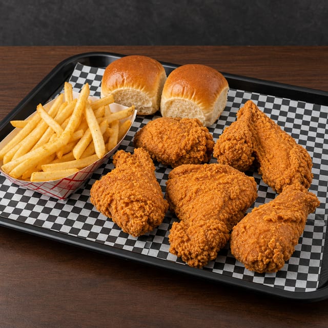 5PC W/ 2 Dinner Roll & SM Fries.