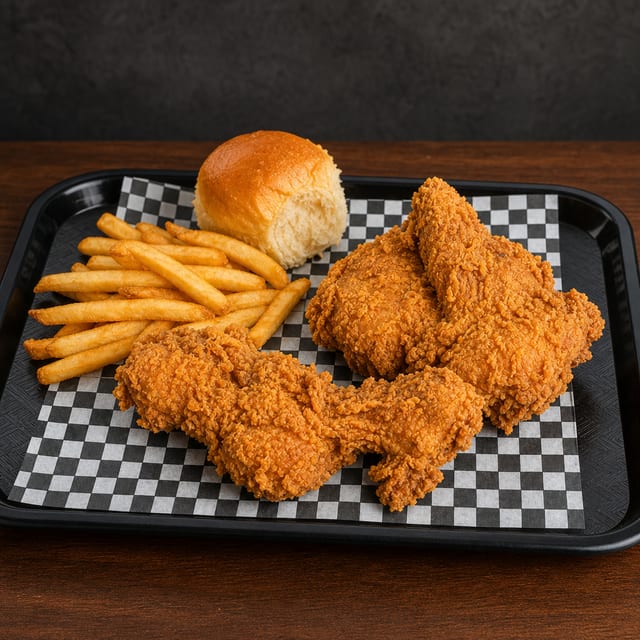 2PC W/ 1 Dinner Roll & SM Fries.