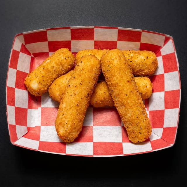 6 Pcs Mozzarella Sticks.
