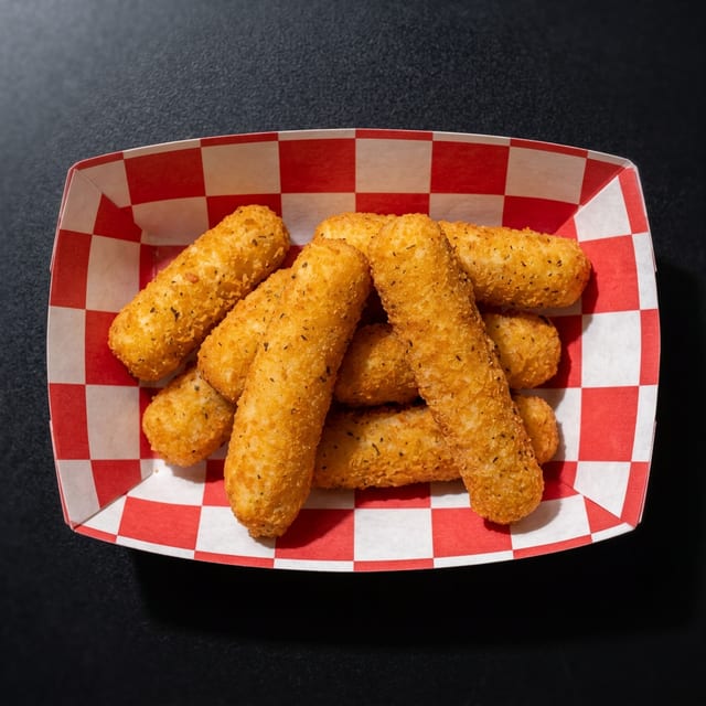 6 Pcs Mozzarella Sticks.