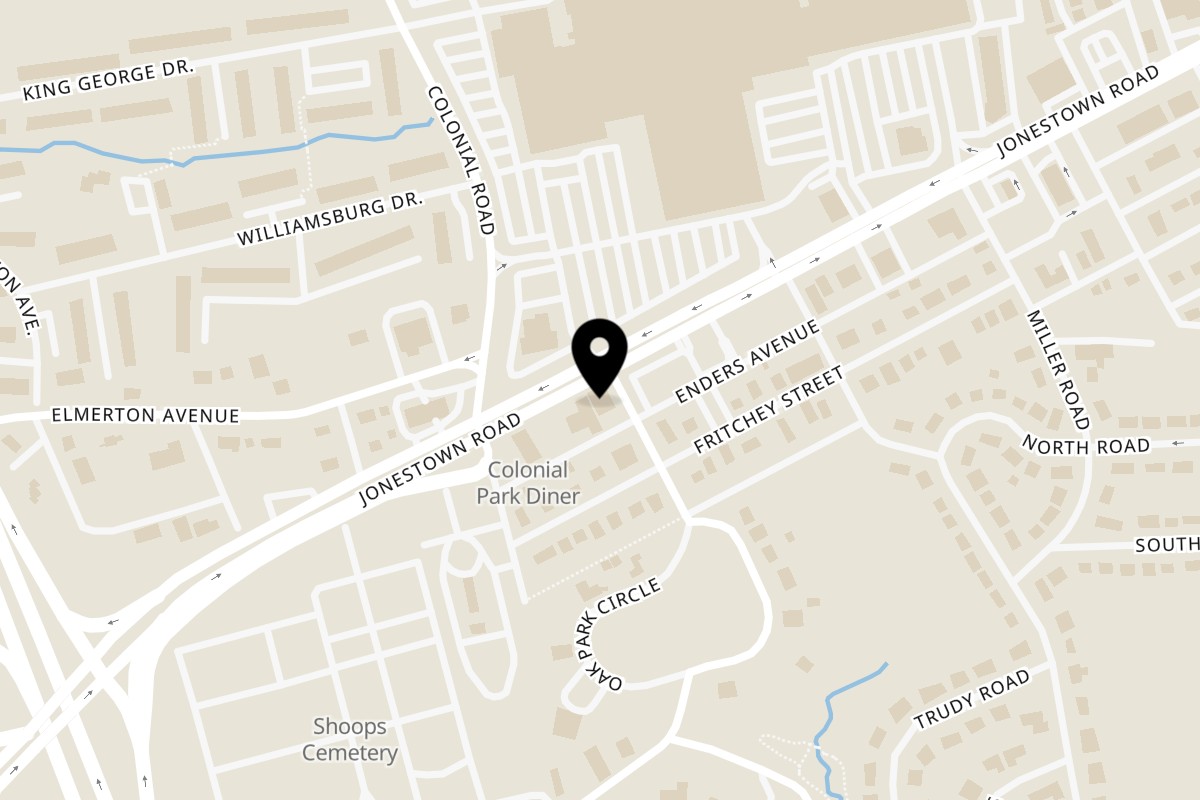 Map showing the location of Halal Krush Harrisburg on 4315 Jonestown Rd in Harrisburg